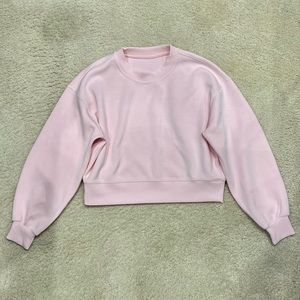 Lululemon Perfectly Oversized Cropped Crew (Softstreme) in Strawberry Milkshake